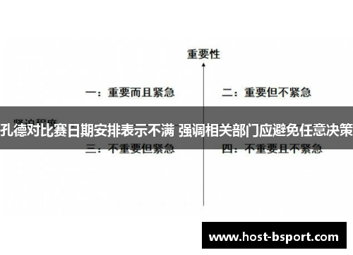 孔德对比赛日期安排表示不满 强调相关部门应避免任意决策